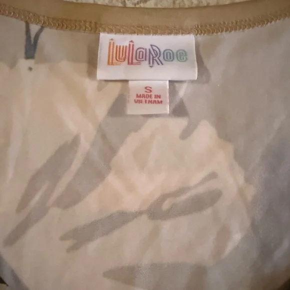 LuLaRoe Tan and Black Floral Midi Dress - Picture 3 of 4